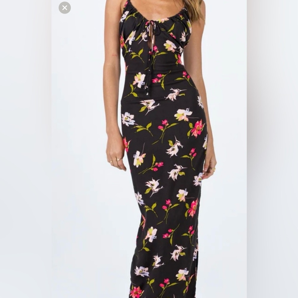 New Princess Polly Brailey Floral Black Maxi Dress Size 2